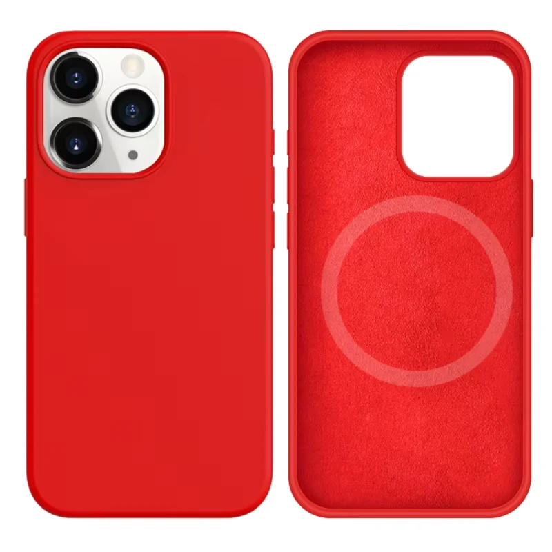 LindeCovers iPhone 12/12 Pro Silikonecover - MagSafe Kompatibel 14 Red