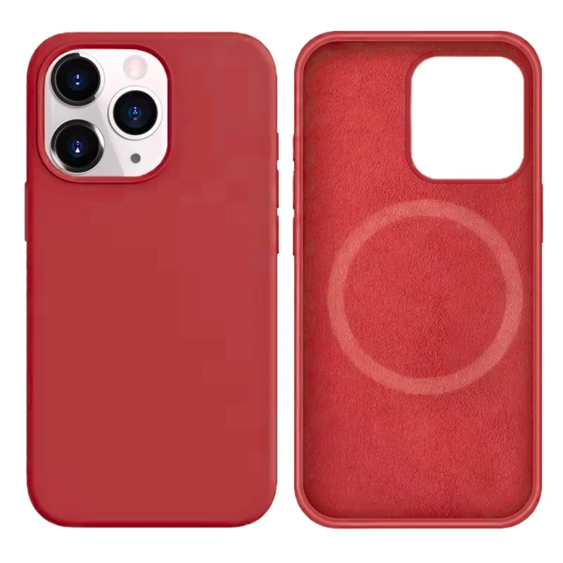 LindeCovers iPhone 12/12 Pro Silikonecover - MagSafe Kompatibel 25 Camellia Red