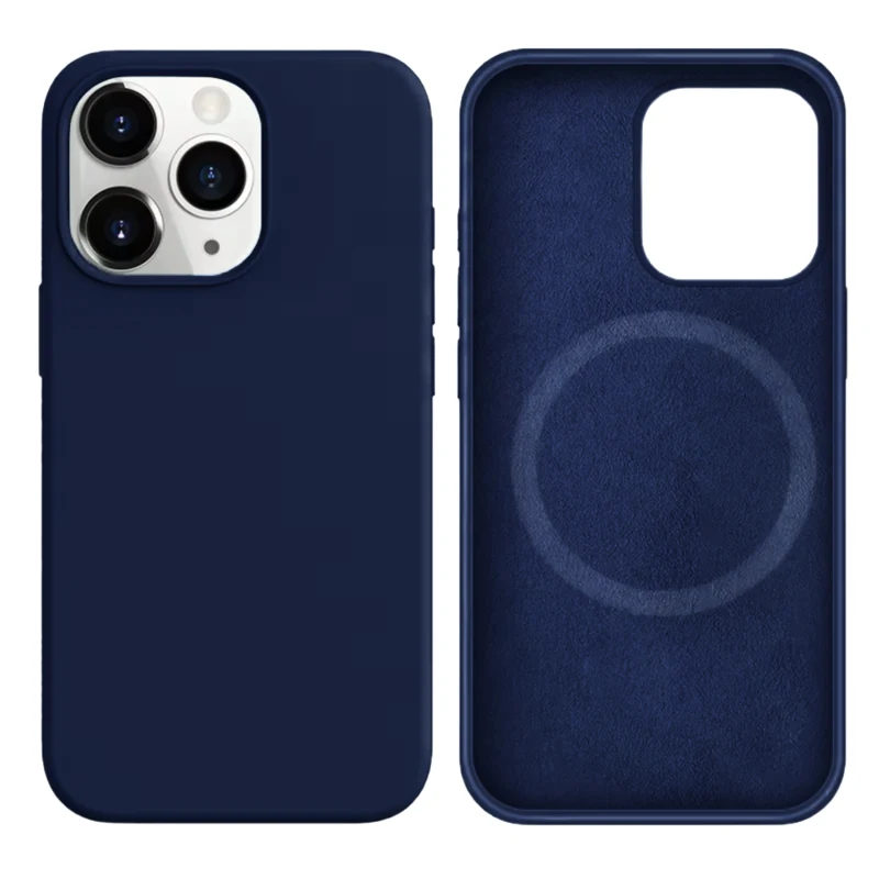 LindeCovers iPhone 12 Pro Max - Silikonecover til trådløs opladning 63 Navy Blue