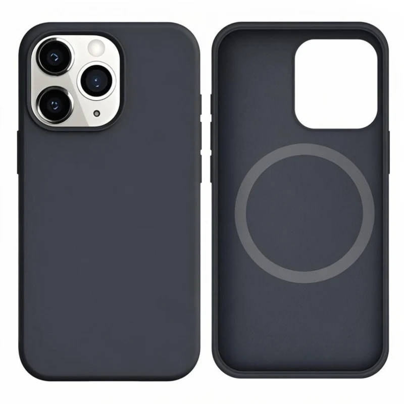 LindeCovers iPhone 12 Pro Max - Silikonecover til trådløs opladning 15 Charcoal Gray Black