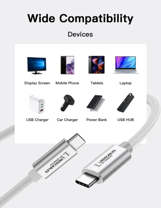 LindeCables USB-C 3.2 Gen. 2x2 100W Premium kabel - 3 m