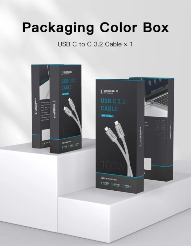 LindeCables USB-C 3.2 Gen. 2x2 100W Premium kabel - 3 m