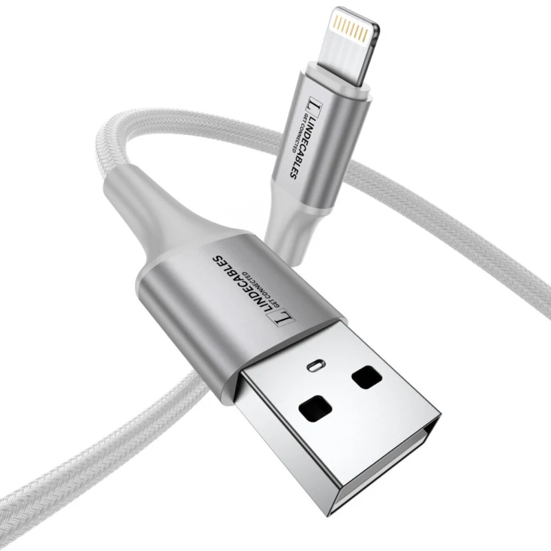 LindeCables USB-A til Lightning kabel 12W - 2 m Hvid