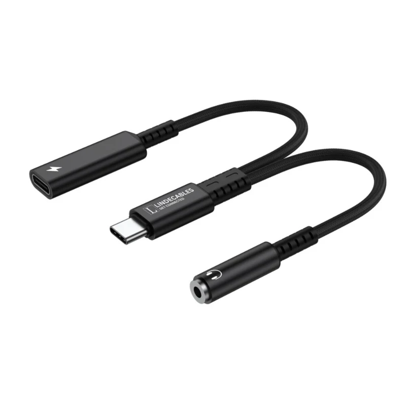 LindeCables 2-i-1 USB-C Adapter til 3.5 mm AUX