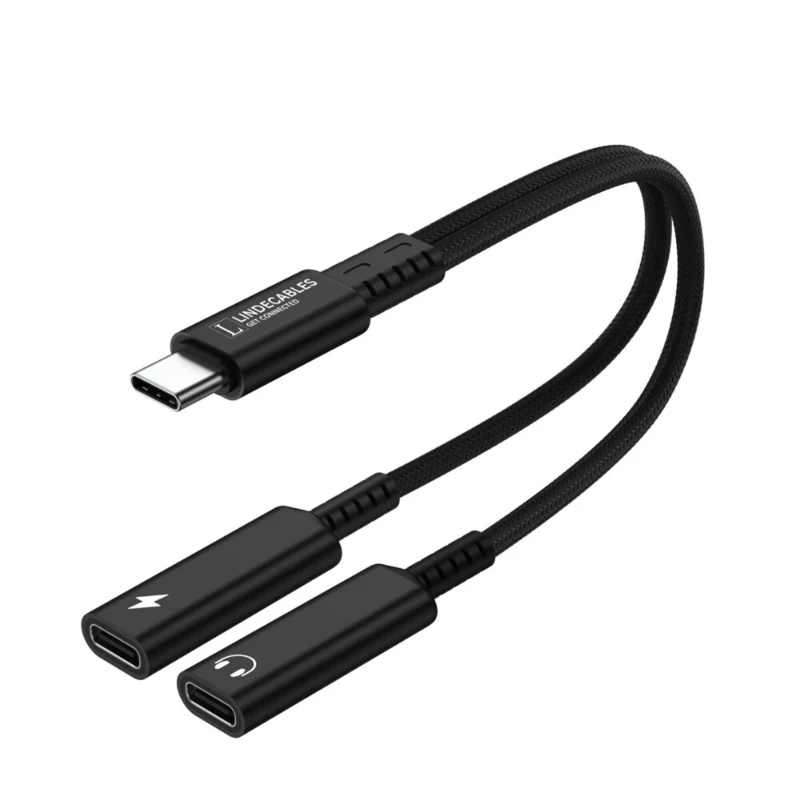 LindeCables 2-i-1 USB-C Adapter til Lyd/Opladning