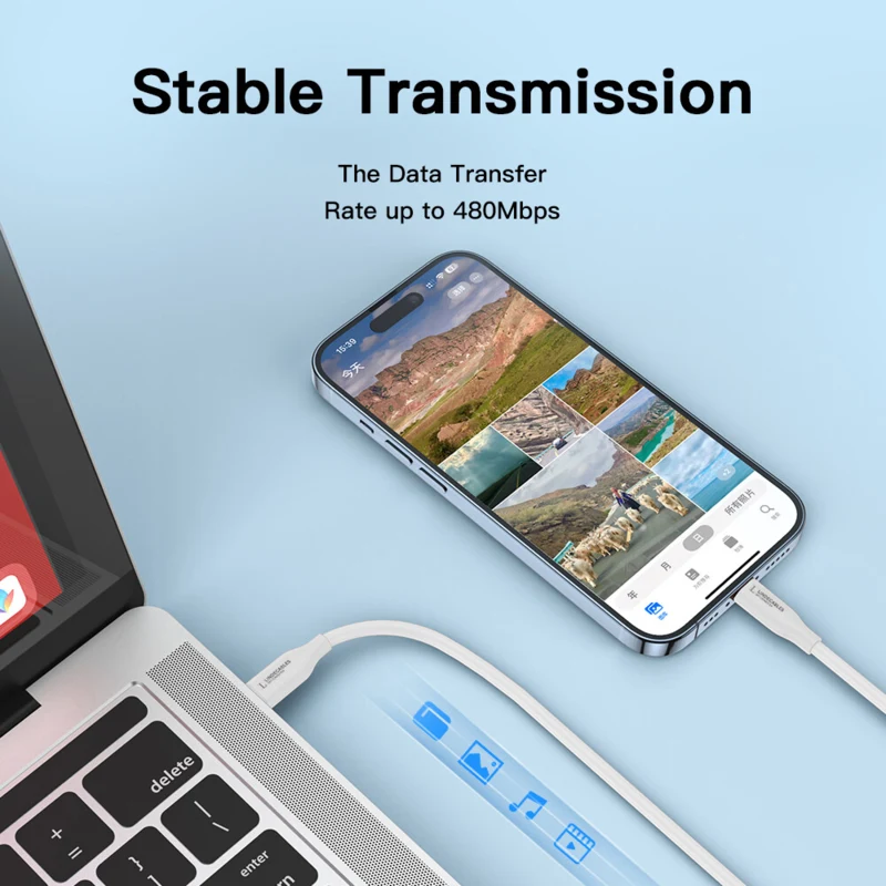 LindeCables USB-C 2.0 Silikonekabel 60W – 1.2 m