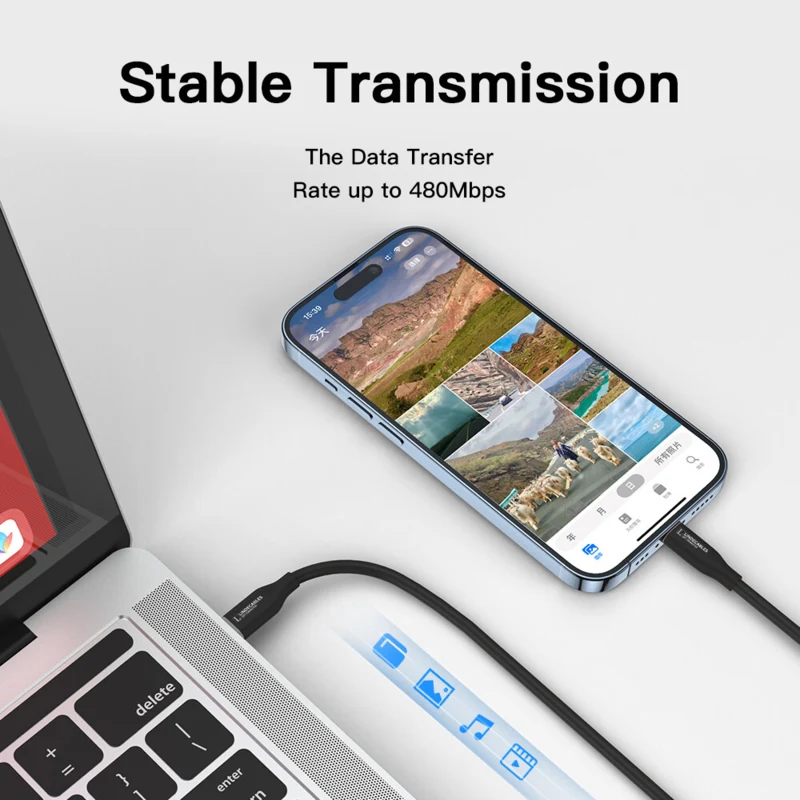 LindeCables USB-C 2.0 Silikonekabel 100W - 1.2 m