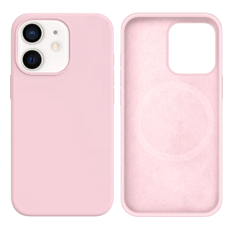LindeCovers iPhone 12 Mini Silikonecover - MagSafe Kompatibel 75 Gray Pink