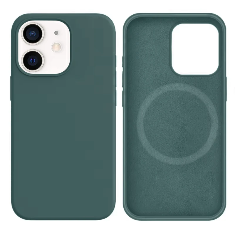 LindeCovers iPhone 12 Mini Silikonecover - MagSafe Kompatibel 58 Pine Needle Green