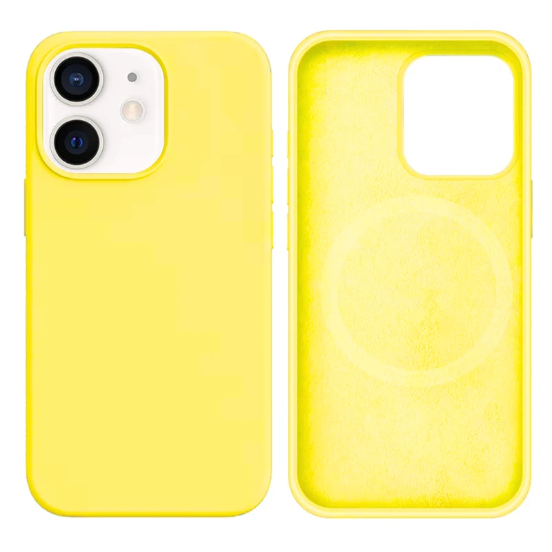 LindeCovers iPhone 12 Mini Silikonecover - MagSafe Kompatibel 37 Lemon Yellow