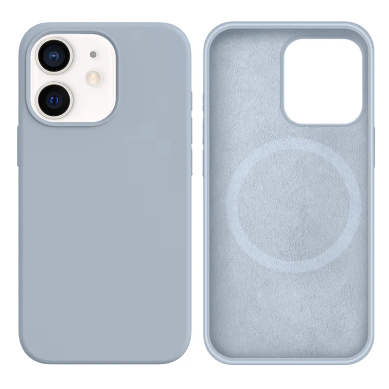 LindeCovers iPhone 12 Mini Silikonecover - MagSafe Kompatibel 26 Blue Gray