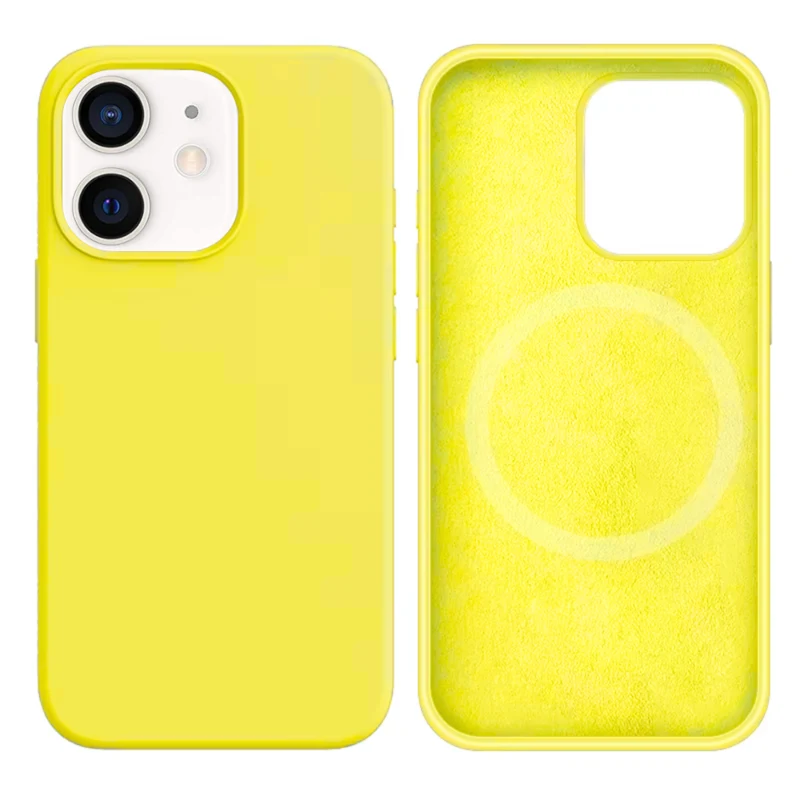 LindeCovers iPhone 12 Mini Silikonecover - MagSafe Kompatibel 32 Shiny Yellow