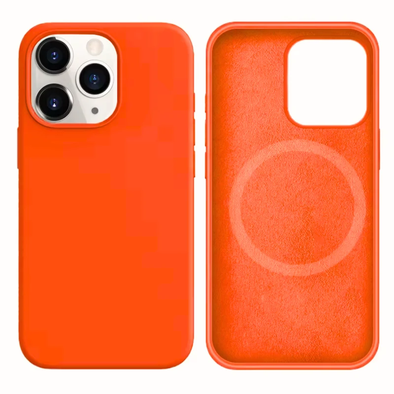 LindeCovers iPhone 13 Pro Max Silikonecover - MagSafe Kompatibel 66 Golden Orange
