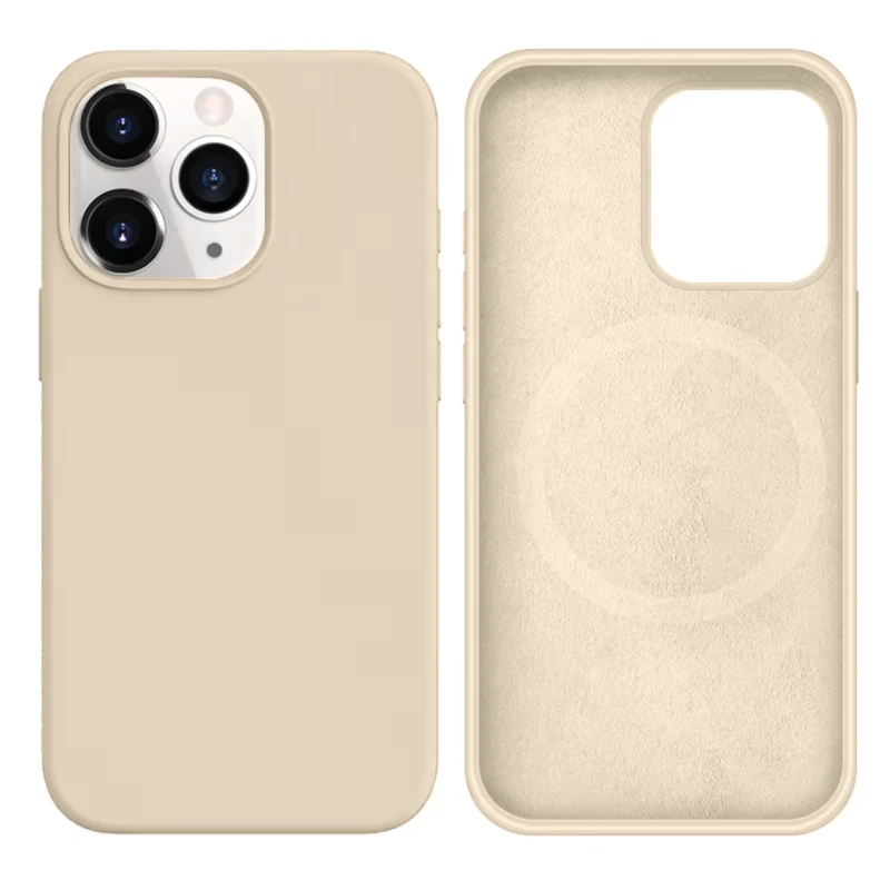 LindeCovers iPhone 14 Pro Silikonecover - MagSafe Kompatibel 11 Antique White
