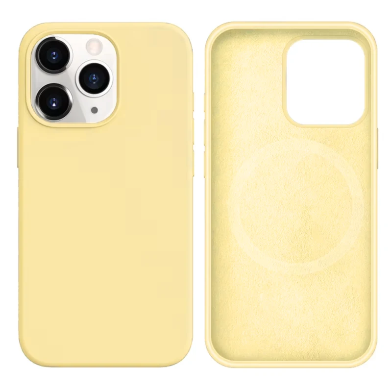 LindeCovers iPhone 14 Pro Silikonecover - MagSafe Kompatibel 51 Milk Yellow