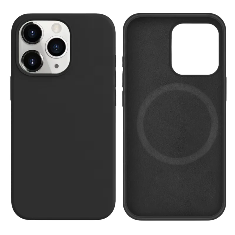 LindeCovers iPhone 14 Pro Silikonecover - MagSafe Kompatibel 15 Charcoal Gray Black