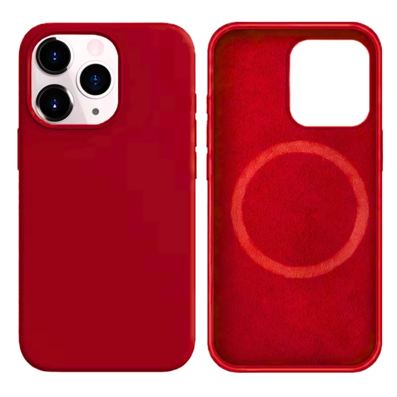LindeCovers iPhone 14 Pro Max Silikonecover - MagSafe Kompatibel 33 Dark Red