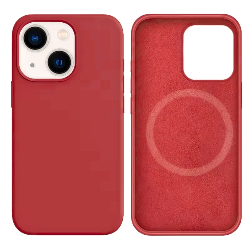 LindeCovers iPhone 14 Plus Silikonecover - MagSafe Kompatibel 25 Camellia Red