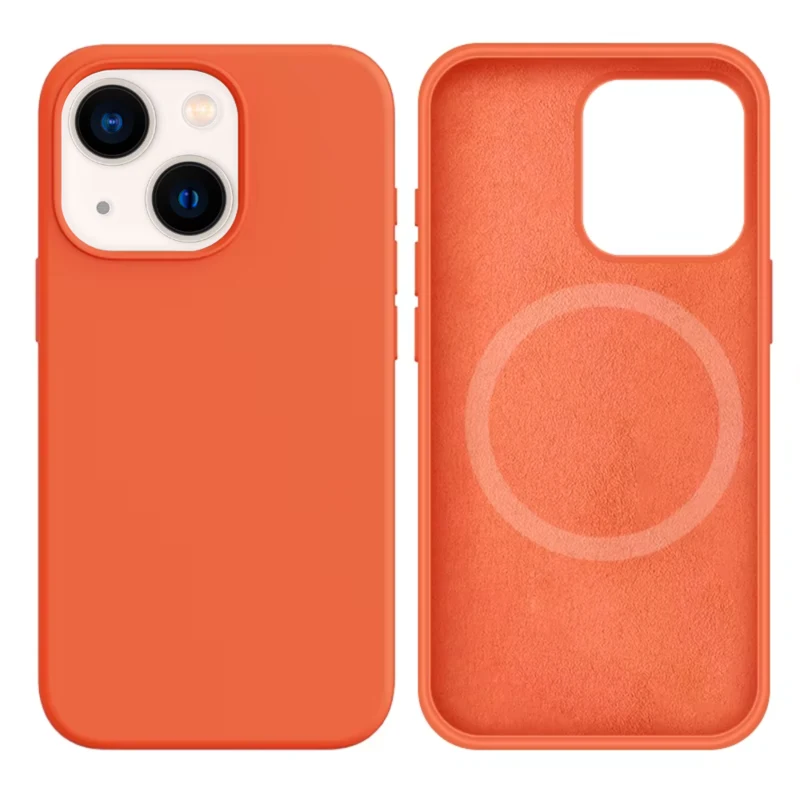 LindeCovers iPhone 15 Silikonecover - MagSafe Kompatibel 2 Apricot Orange