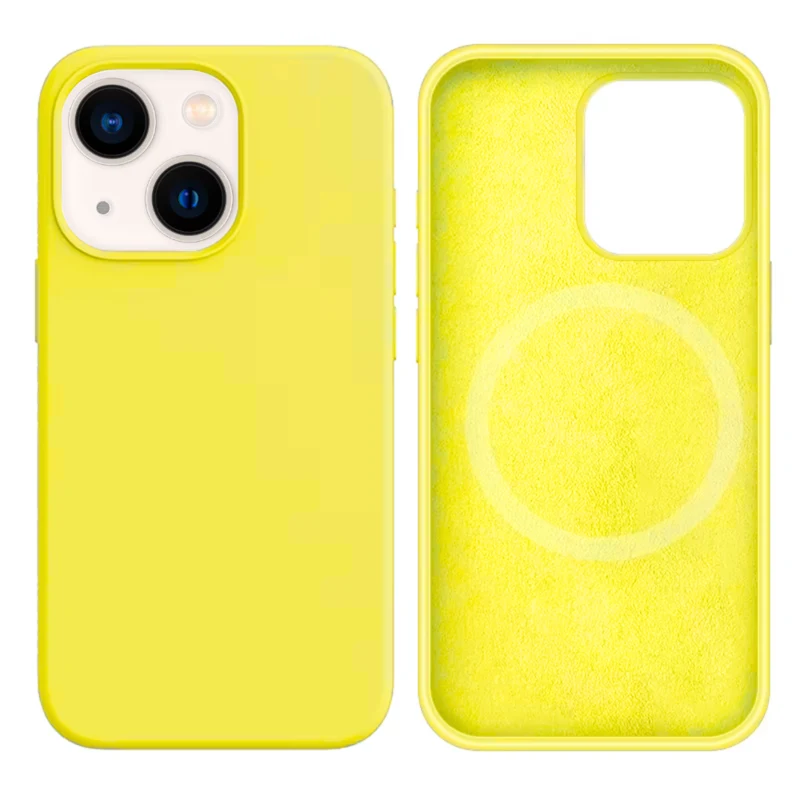 LindeCovers iPhone 15 Silikonecover - MagSafe Kompatibel 32 Shiny Yellow