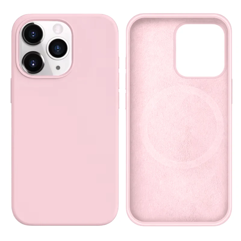 LindeCovers iPhone 15 Pro Silikonecover - MagSafe Kompatibel 75 Gray Pink