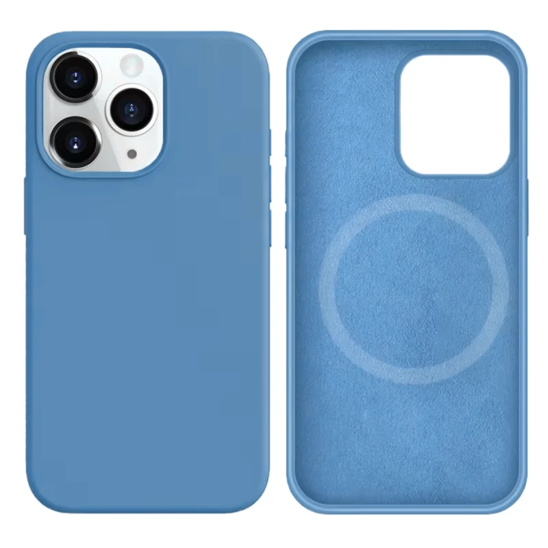 LindeCovers iPhone 15 Pro Silikonecover - MagSafe Kompatibel 24 Light Blue