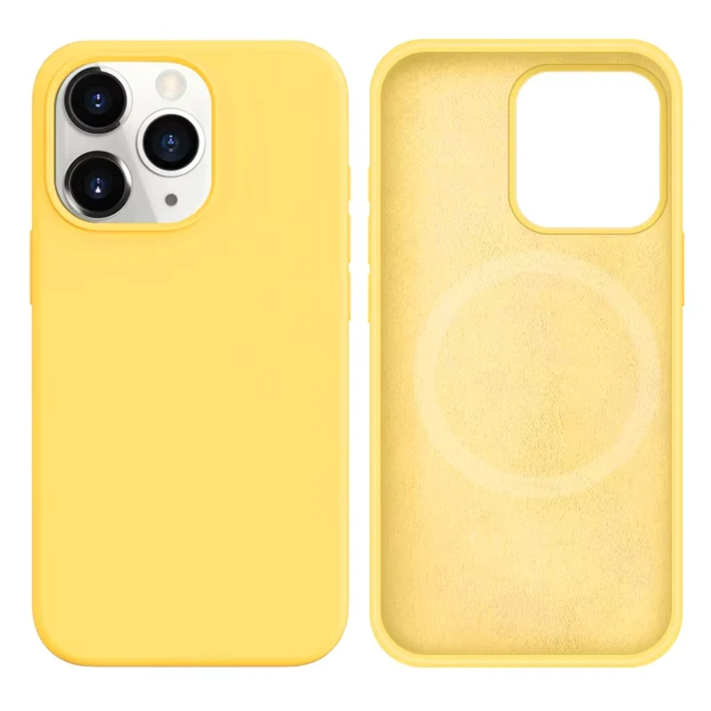 LindeCovers iPhone 15 Pro Max Silikonecover - MagSafe Kompatibel 4 Yellow