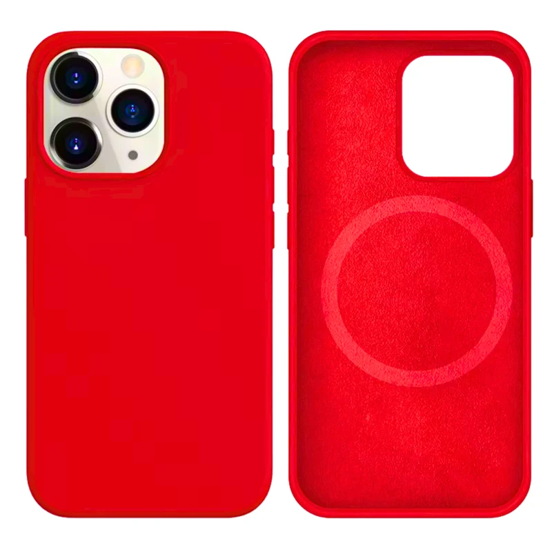 LindeCovers iPhone 15 Pro Max Silikonecover - MagSafe Kompatibel 14 Red
