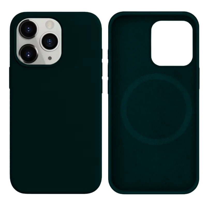 LindeCovers iPhone 15 Pro Max Silikonecover - MagSafe Kompatibel 49 Green Black
