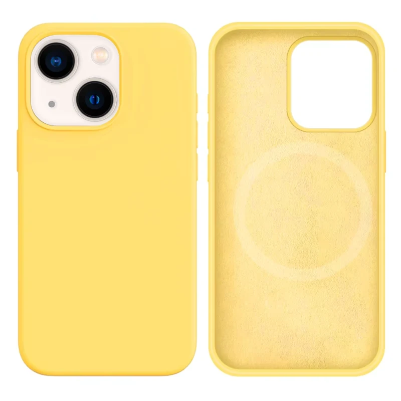 LindeCovers iPhone 15 Plus Silikonecover - MagSafe Kompatibel 4 Yellow
