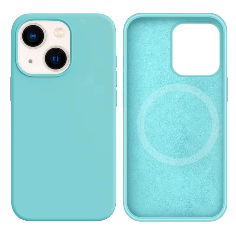 LindeCovers iPhone 15 Plus Silikonecover - MagSafe Kompatibel 21 Ice Aquamarine