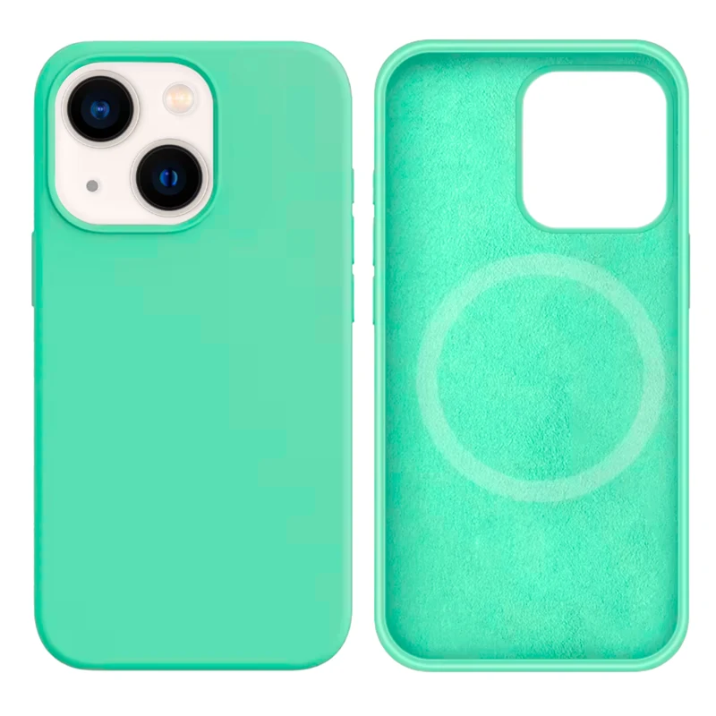 LindeCovers iPhone 15 Plus Silikonecover - MagSafe Kompatibel 50 Rehmannia Green