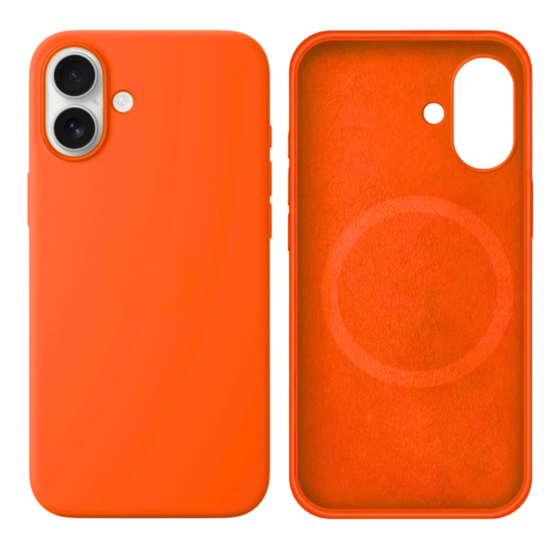 LindeCovers iPhone 16 Silikonecover - MagSafe Kompatibel 66 Golden Orange