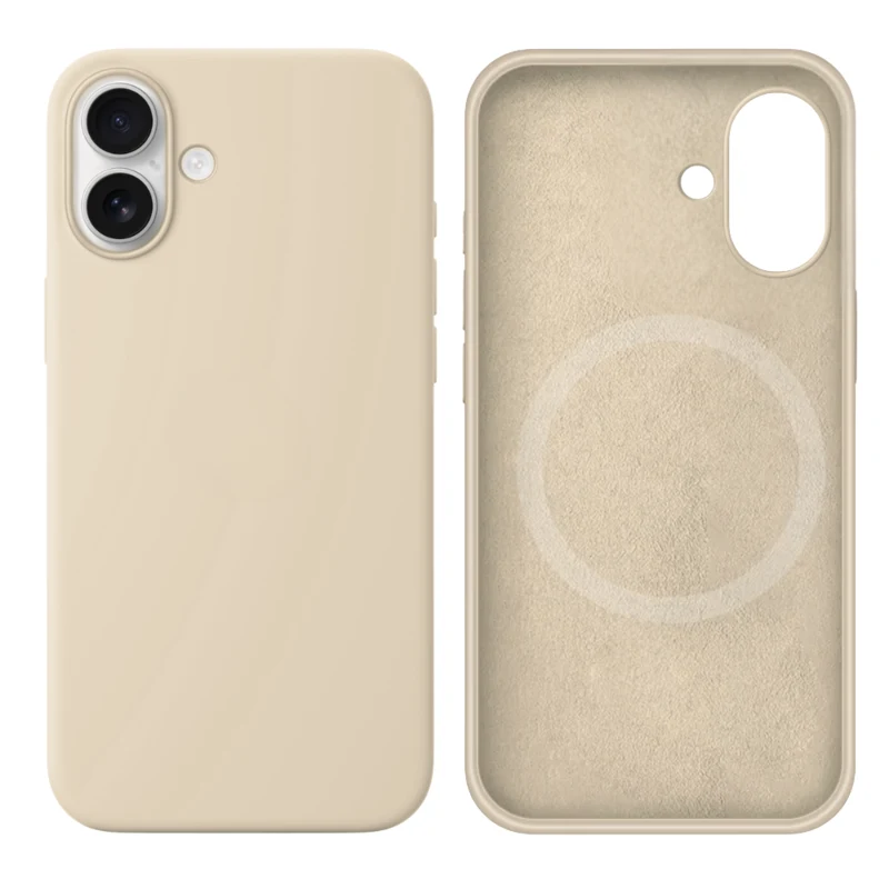 LindeCovers iPhone 16 Silikonecover - MagSafe Kompatibel 11 Antique White