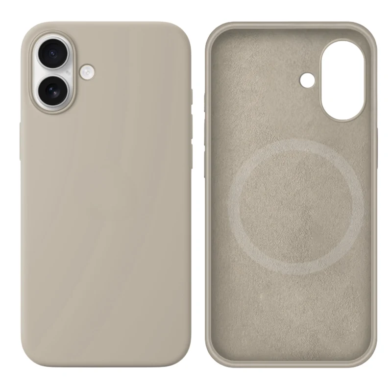 LindeCovers iPhone 16 Silikonecover - MagSafe Kompatibel 10 Rock Gray
