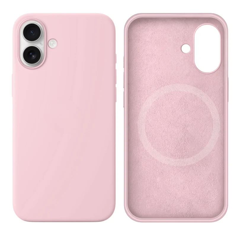 LindeCovers iPhone 16 Silikonecover - MagSafe Kompatibel 75 Gray Pink