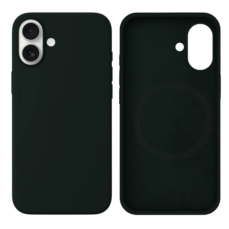 LindeCovers iPhone 16 Silikonecover - MagSafe Kompatibel 49 Green Black