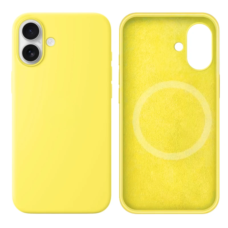 LindeCovers iPhone 16 Silikonecover - MagSafe Kompatibel 37 Lemon Yellow