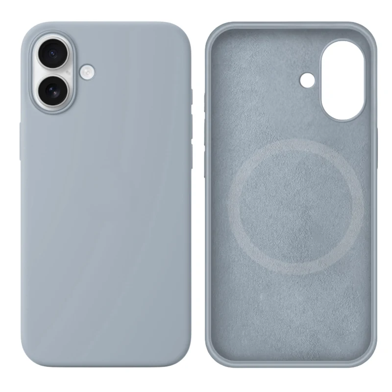 LindeCovers iPhone 16 Silikonecover - MagSafe Kompatibel 26 Blue Gray
