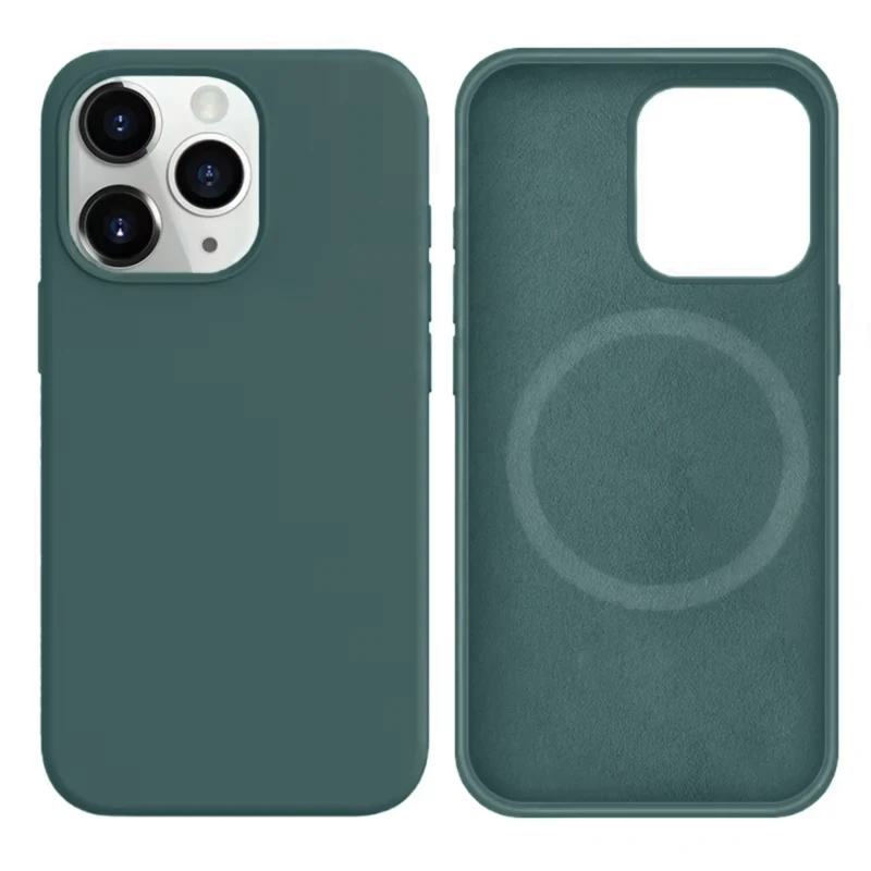 LindeCovers iPhone 16 Pro Silikonecover - MagSafe Kompatibel 58 Pine Needle Green