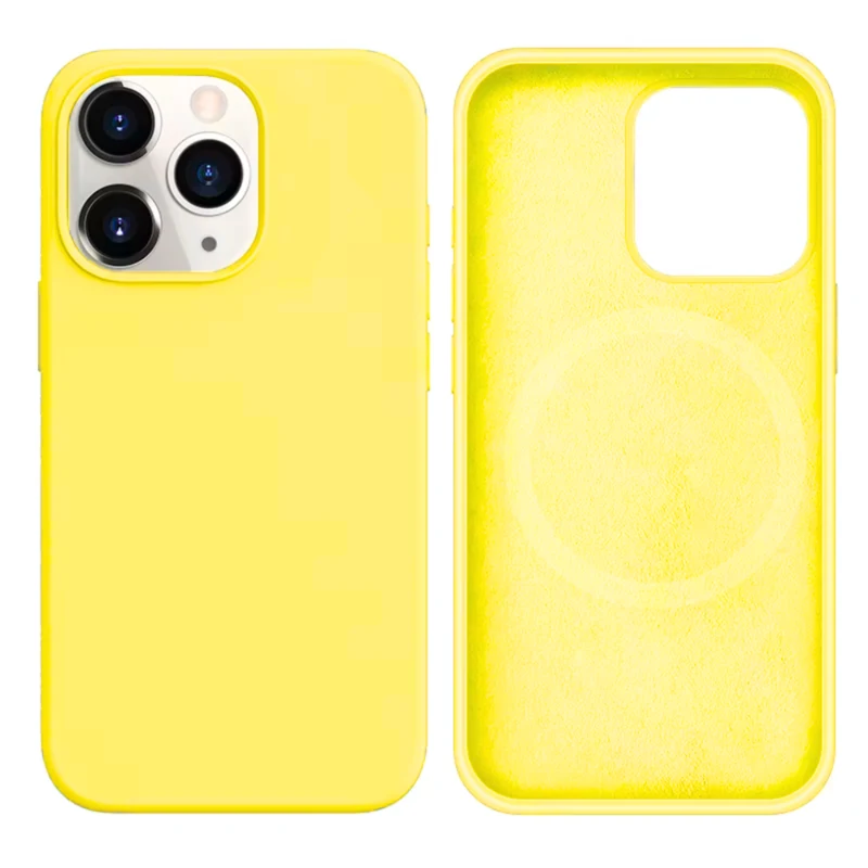 LindeCovers iPhone 16 Pro Silikonecover - MagSafe Kompatibel 37 Lemon Yellow