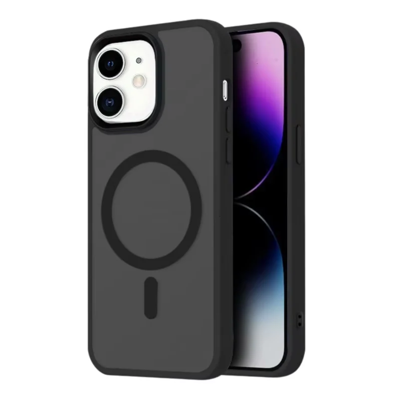 LindeCovers iPhone 12/12 Pro Transparent Cover - MagSafe Kompatibel 08 Black