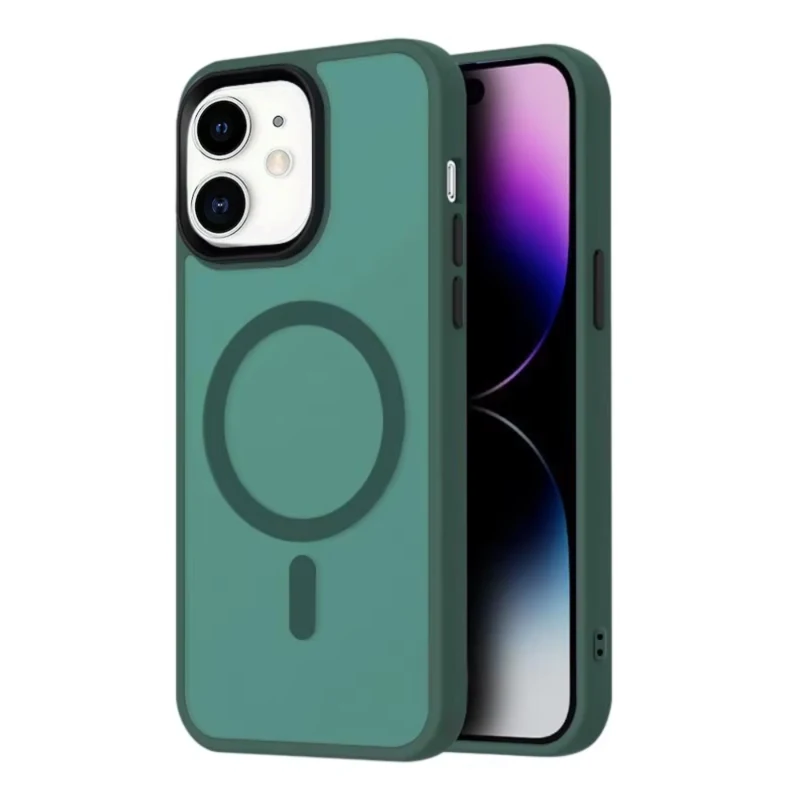 LindeCovers iPhone 12/12 Pro Transparent Cover - MagSafe Kompatibel 09 Alpine Green
