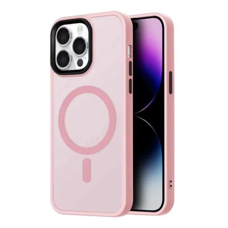 LindeCovers iPhone 13 Pro Transparent Cover - MagSafe Kompatibel 02 Pink