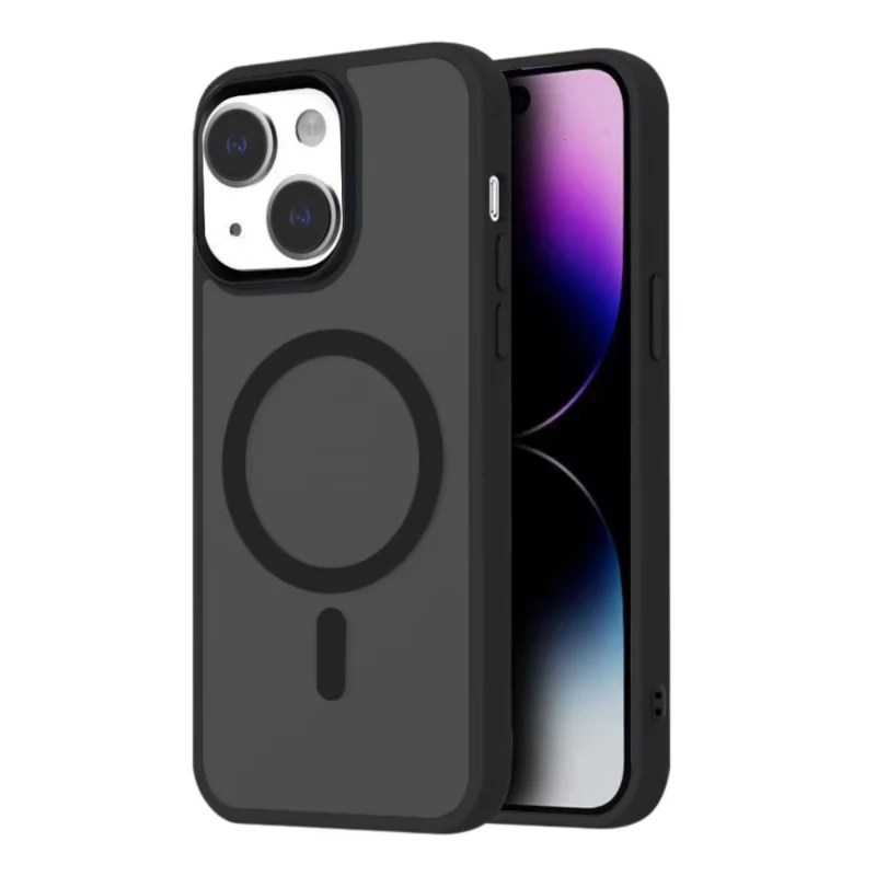 LindeCovers iPhone 14 Transparent Cover - MagSafe Kompatibel 08 Black