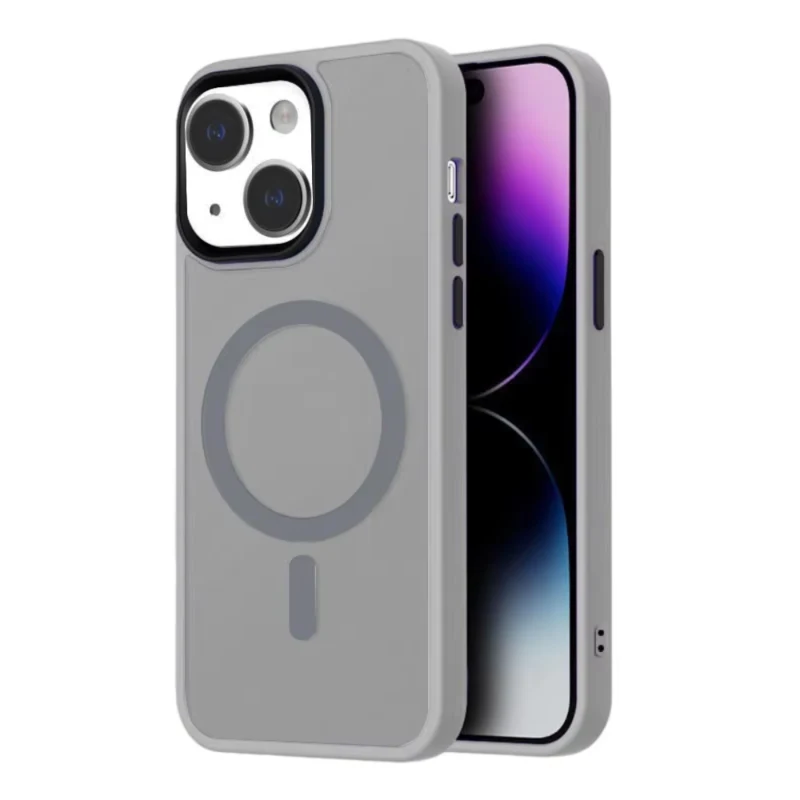 LindeCovers iPhone 14 Plus Transparent Cover - MagSafe Kompatibel 04 Gray