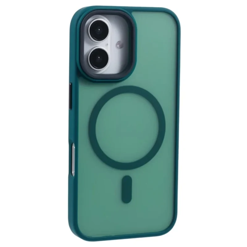 LindeCovers iPhone 16 Transparent Cover - MagSafe Kompatibel 09 Alpine Green