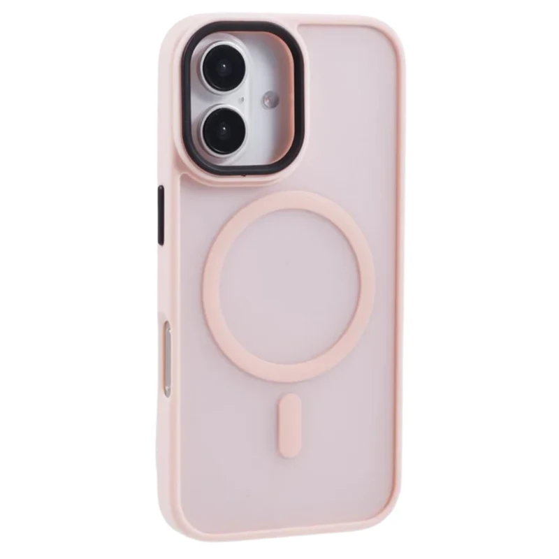 LindeCovers iPhone 16 Plus Transparent Cover - MagSafe Kompatibel 02 Pink