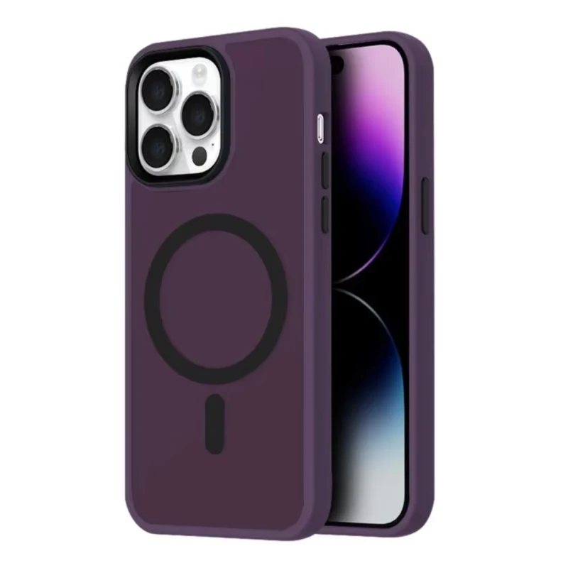 LindeCovers iPhone 16 Pro Max Transparent Cover - MagSafe Kompatibel 06 Dark Purple