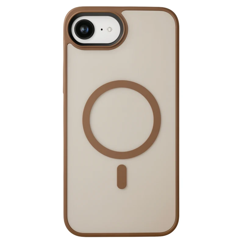 LindeCovers iPhone 16e Transparent Cover - MagSafe Kompatibel 01 Dessert Gold